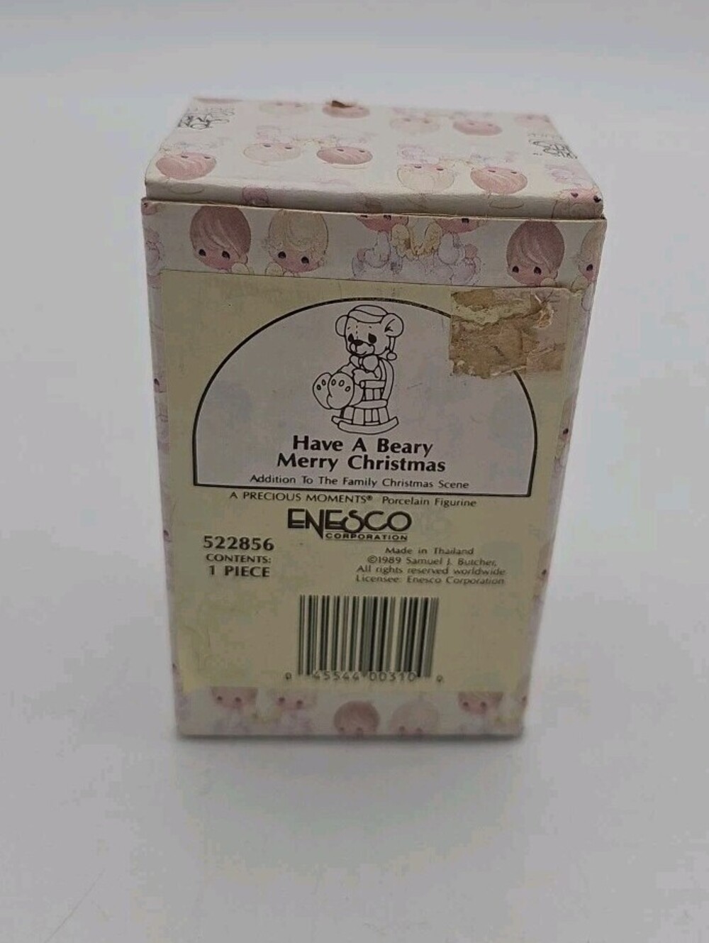 Precious Moments 1989 "Have a Beary Merry Christmas" # 522856 W/Box & Tags